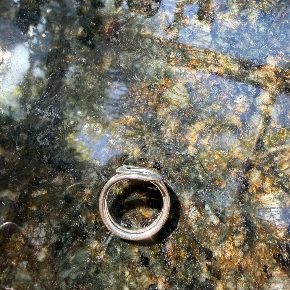 Vintage Sterling Silver Interlocking Loop Ring - image 5